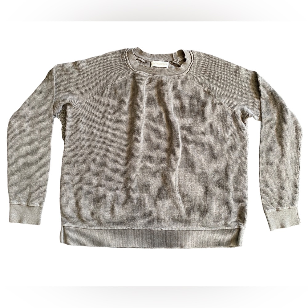 Cynthia Rowley Linen/Cotton Waffle Sweater Shirt Womens L